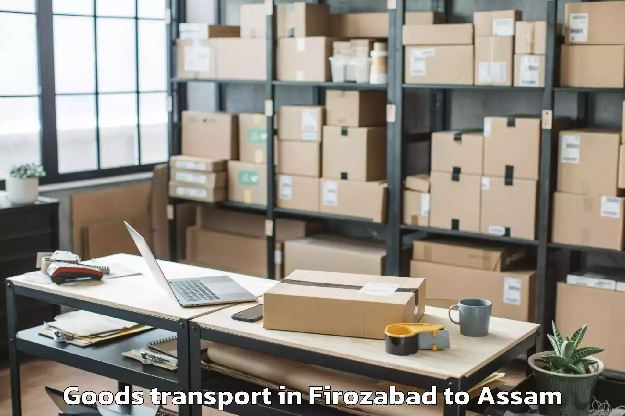 Book Firozabad to Biswanath Chariali Goods Transport Online